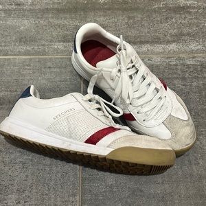 Skechers Women's White and Red Sneakers